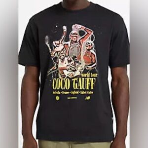 New Balance Coco Gauff World Tour 2024 T Shirts Black XL Legend NWOT Graphic